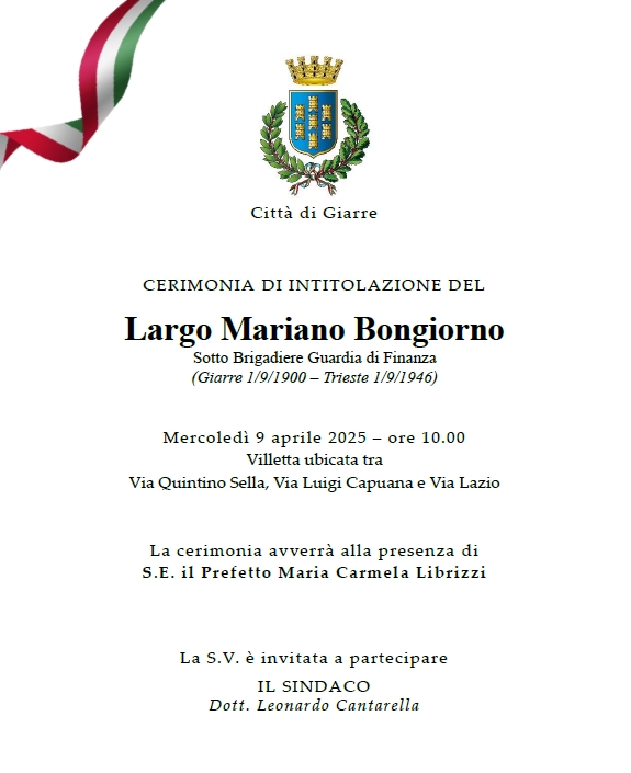 Largo BONGIORNO 9 APRILE 2025 ORE 10 00